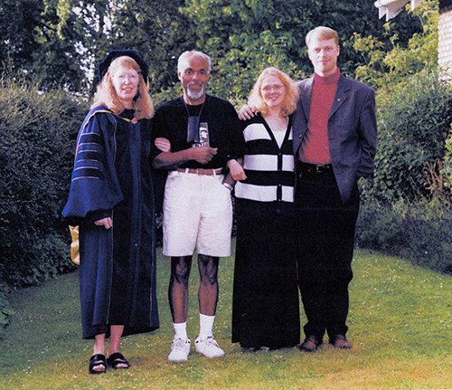 Merete von Eyben, Danny Gray, and Sanne and Thomas von Eyben, Merete's son and future daughter-in-law in July 2000. 