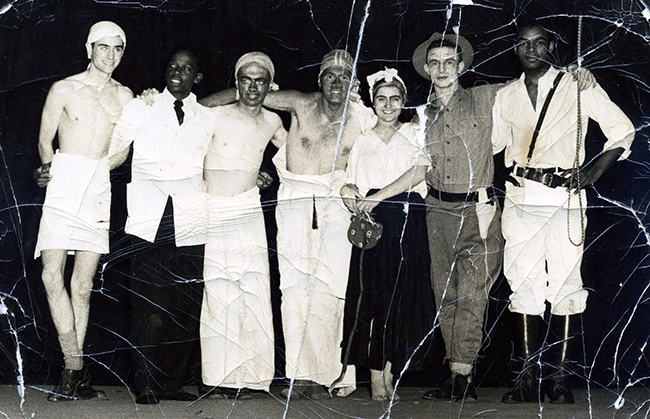 The cast of Emperor Jones, which represented the Maritimes at the Dominion Drama Festival in 1949. Danny Gray, first from the right, played the title character, to great acclaim. 