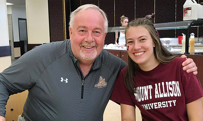 Norval with his daughter Sarah at Homecoming 2017.