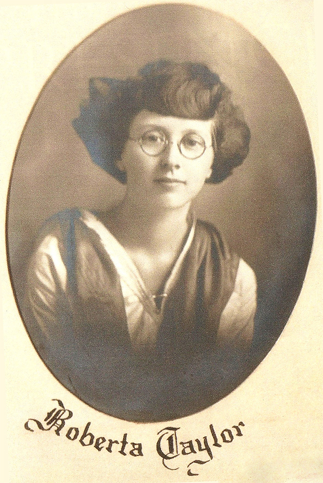 Roberta Taylor high school grad photo, 1922.