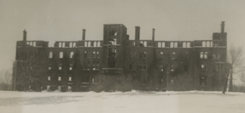 Men's residence after the fire