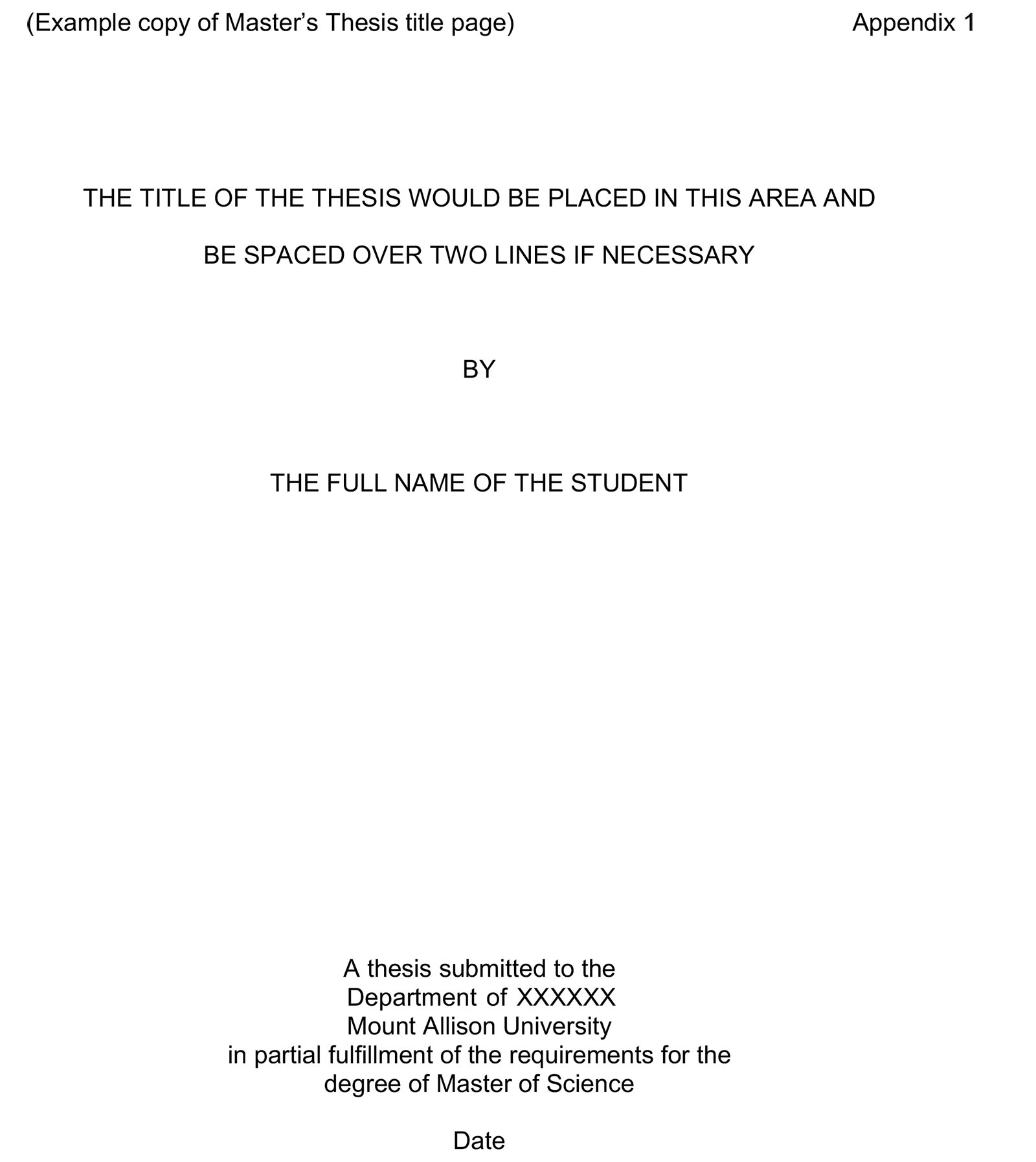 graduate studies thesis format