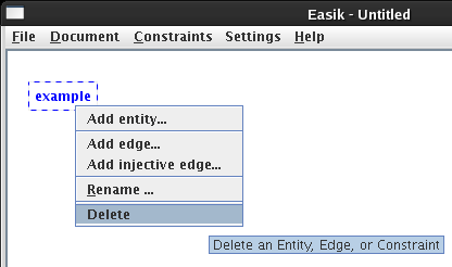 Selecting "Delete" from the menu